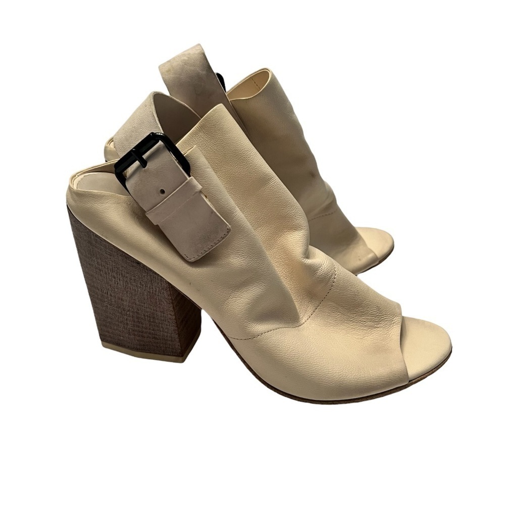 Marsell Chunky block Heel Leather Peep toe Mules